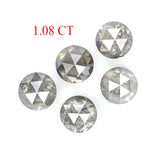 Natural Loose Round Rose Cut Diamond, Salt And Pepper Round Diamond, Natural Loose Diamond, Rose Cut Diamond, 1.08 CT Round Shape L2786