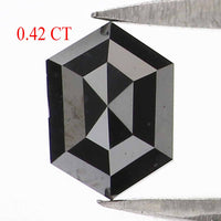 Natural Loose Hexagon Diamond, Hexagon Black Color Diamond, Natural Loose Diamond, Hexagon Rose Cut Diamond 0.42 CT Hexagon Shape KR2647