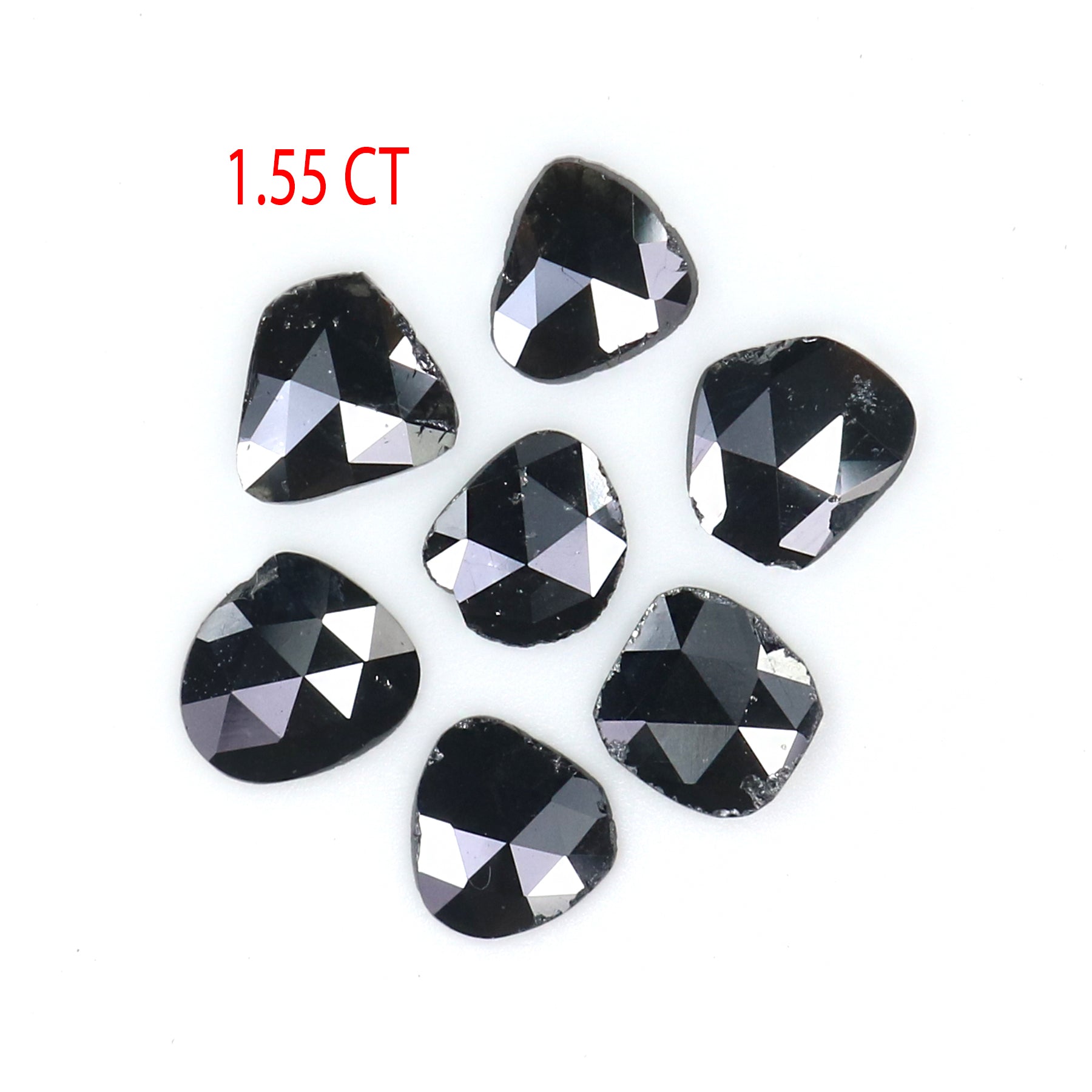 1.55 CT Natural Loose Slice Shape Diamond Black Color Slice Cut Diamond 5.10 MM Natural Loose Black Color Slice Rose Cut Diamond LQ2596