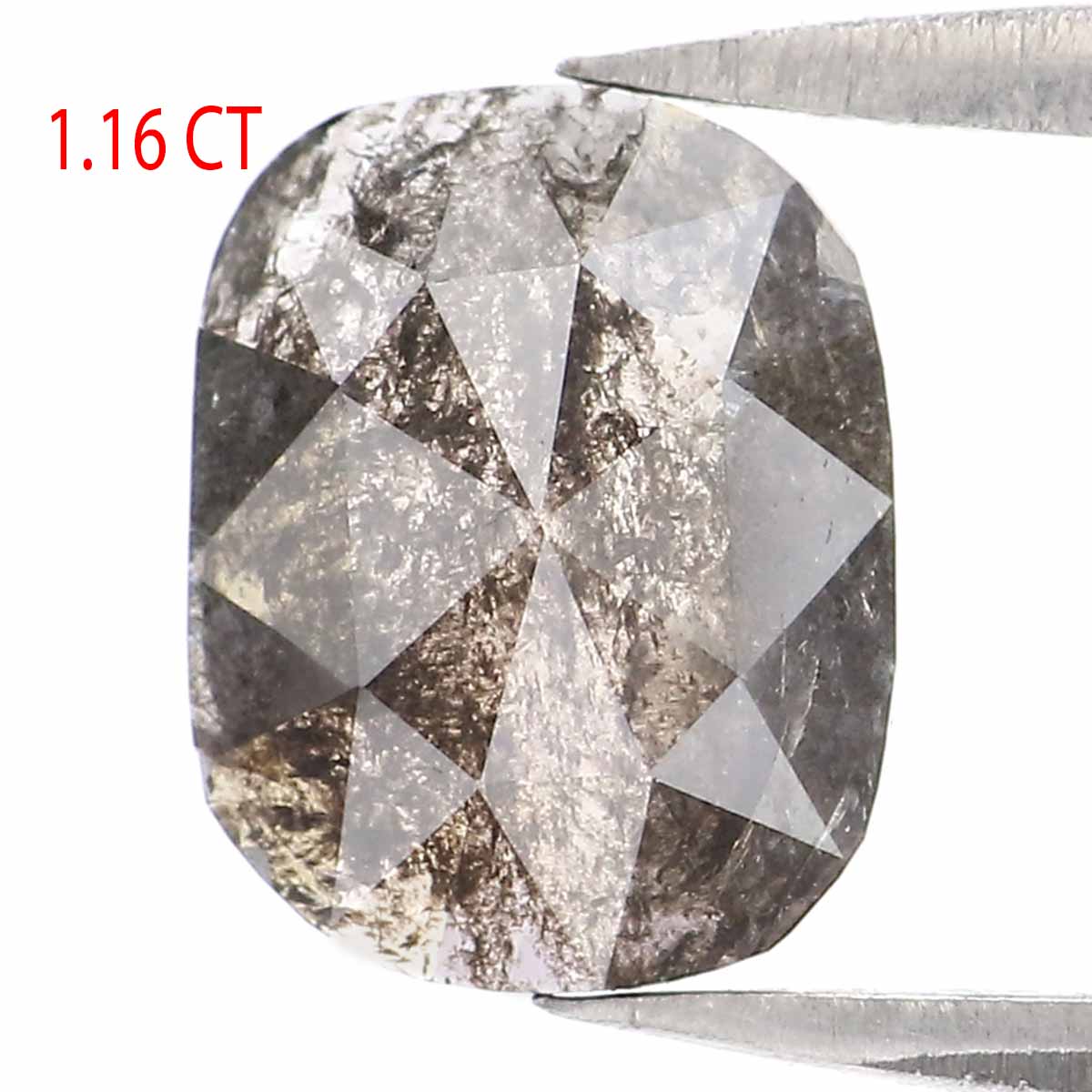 Natural Loose Oval Salt And Pepper Diamond Black Grey Color 1.16 CT 8.30 MM Oval Shape Rose Cut Diamond KR1728