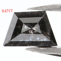 Natural Loose Shield Salt And Pepper Diamond Black Color 0.67 CT 6.00 MM Shield Shape Rose Cut Diamond L6534