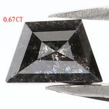 Natural Loose Shield Salt And Pepper Diamond Black Color 0.67 CT 6.00 MM Shield Shape Rose Cut Diamond L6534