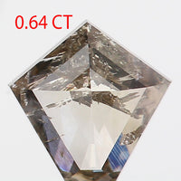 0.64 CT Natural Loose Diamond, Pentagon Cut Diamond, Salt And Pepper Diamond, Black Grey Diamond, Rose Cut Diamond, Rustic Diamond L9583