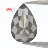 Natural Loose Pear Salt And Pepper Diamond Black Grey Color 0.99 CT 7.45 MM Pear Shape Rose Cut Diamond L9256