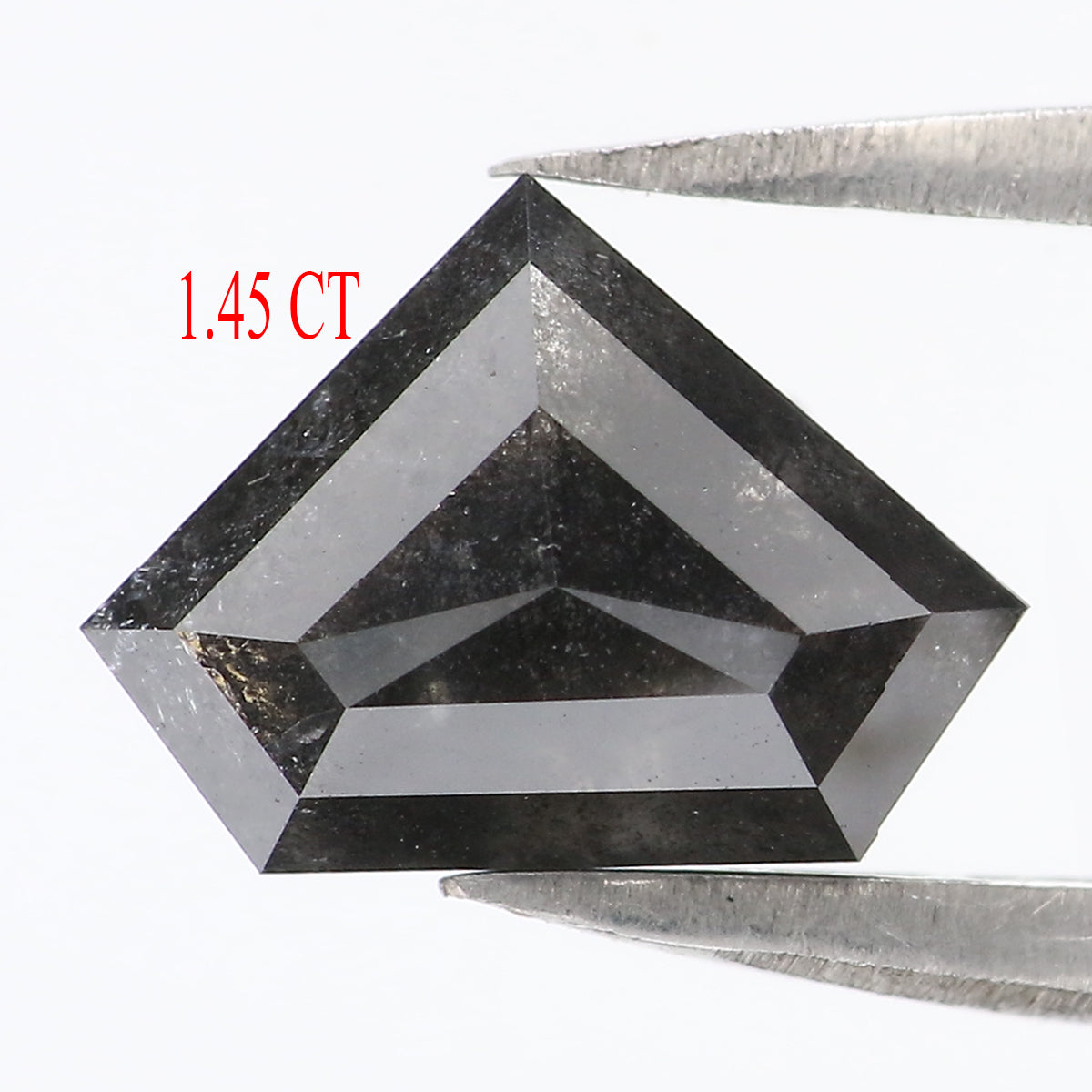 1.45 Ct Natural Loose Shield Diamond Black Color Shield Cut Diamond 6.70 MM Natural Loose Diamond Black Color Shield Rose Cut Diamond LQ154