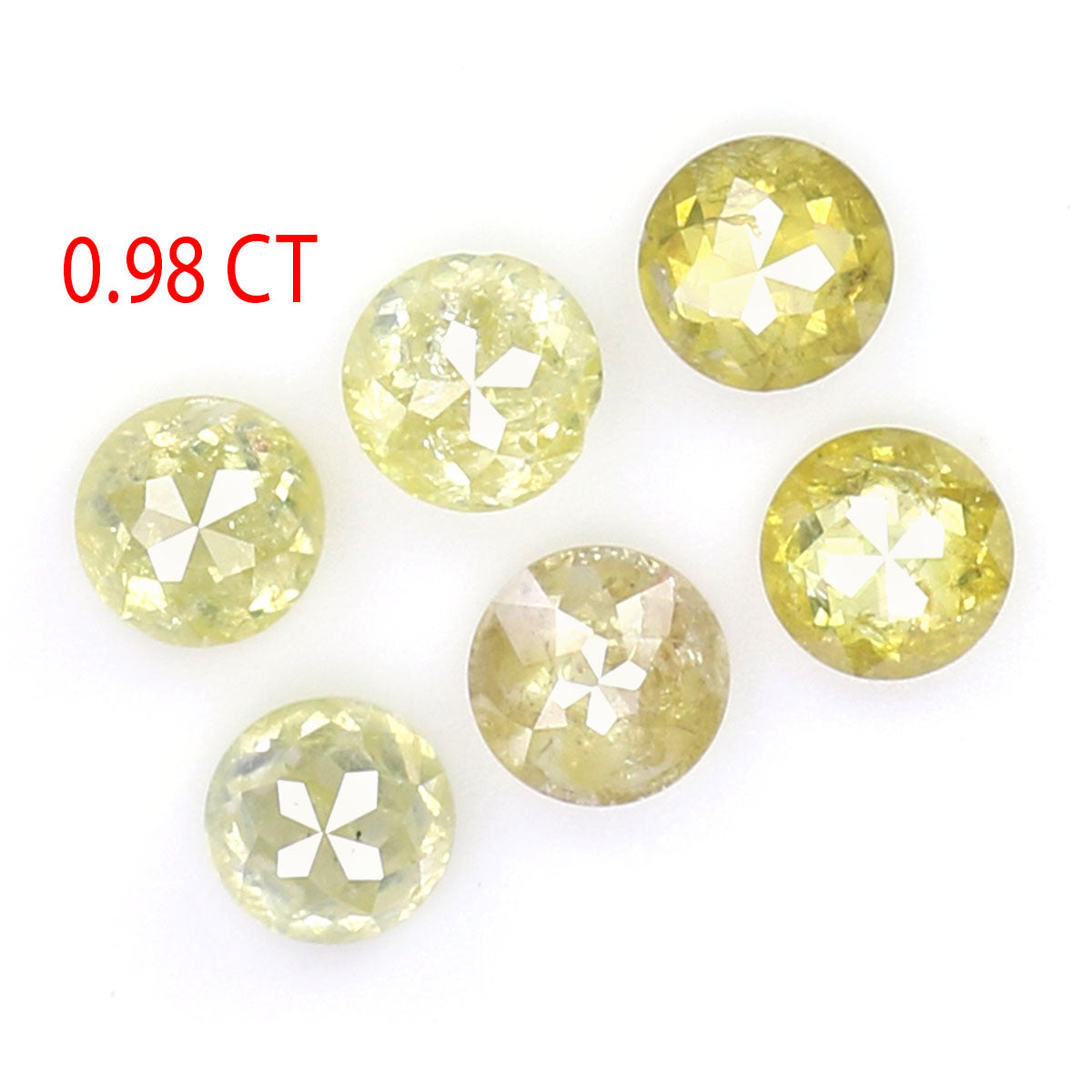 0.98 Ct Natural LoosNatural Loose Rose Cut Yellow Color Diamond 0.98 CT 3.10 MM Round Rose Cut Shape Diamond L4485e