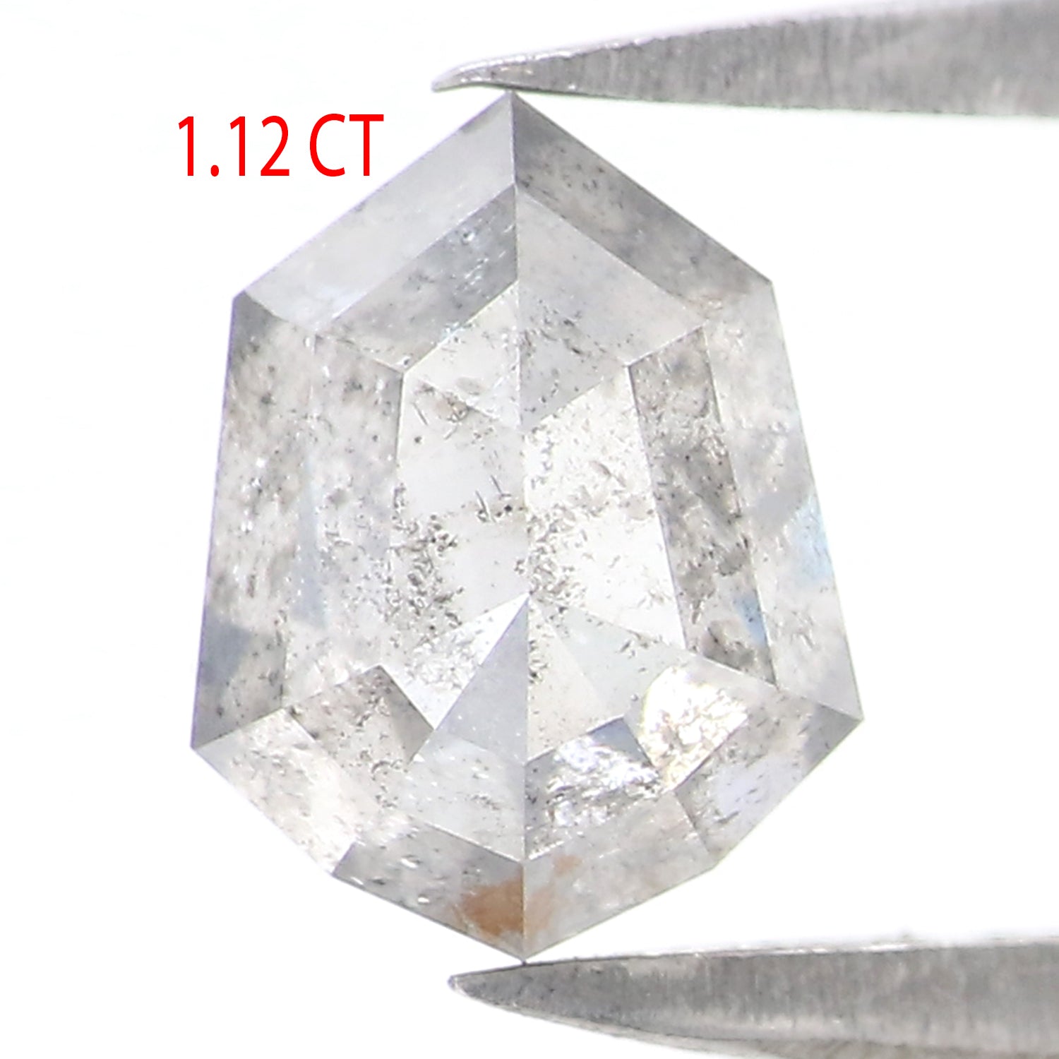 1.12 Ct Natural Loose Shield Shape Diamond Salt And Pepper Shield Shape Diamond 7.10 MM Natural Gray Color Shield Rose Cut Diamond QL2570