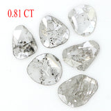 Natural Loose Slice Salt And Pepper Diamond Black Grey Color 0.81 CT 4.50 MM Slice Shape Rose Cut Diamond KR2427