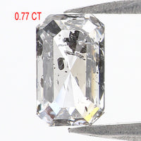 Natural Loose Emerald Shape White - F Color Diamond 0.77 CT 6.60 MM Emerald Shape Rose Cut Diamond KDL2658