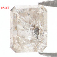 Natural Loose Emerald Shape Yellow Grey Color Diamond 0.54 CT 4.60 MM Emerald Shape Rose Cut Diamond L7413