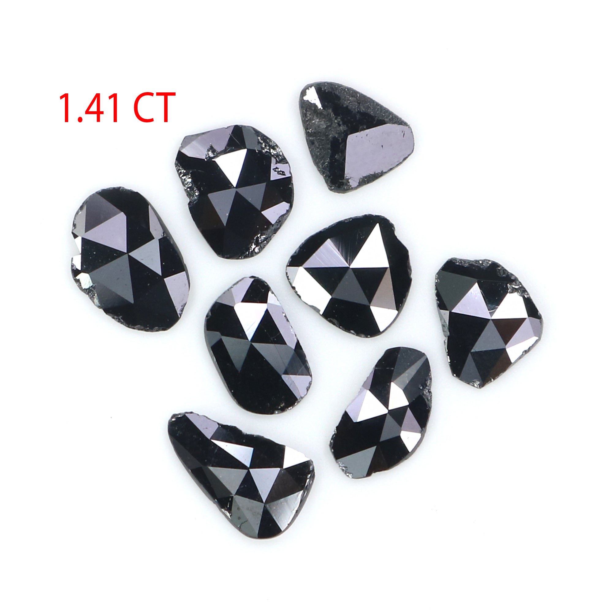 1.41 CT Natural Loose Slice Shape Diamond Black Color Slice Cut Diamond 4.70 MM Natural Loose Black Color Slice Rose Cut Diamond LQ2597