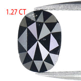 Natural Loose Oval Diamond Black Color 1.27 CT 8.10 MM Oval Shape Rose Cut Diamond KR1845