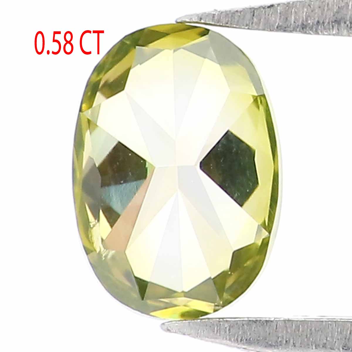 Natural Loose Oval Diamond Green Color 0.58 CT 5.77 MM Oval Rose Cut Shape Diamond L2490