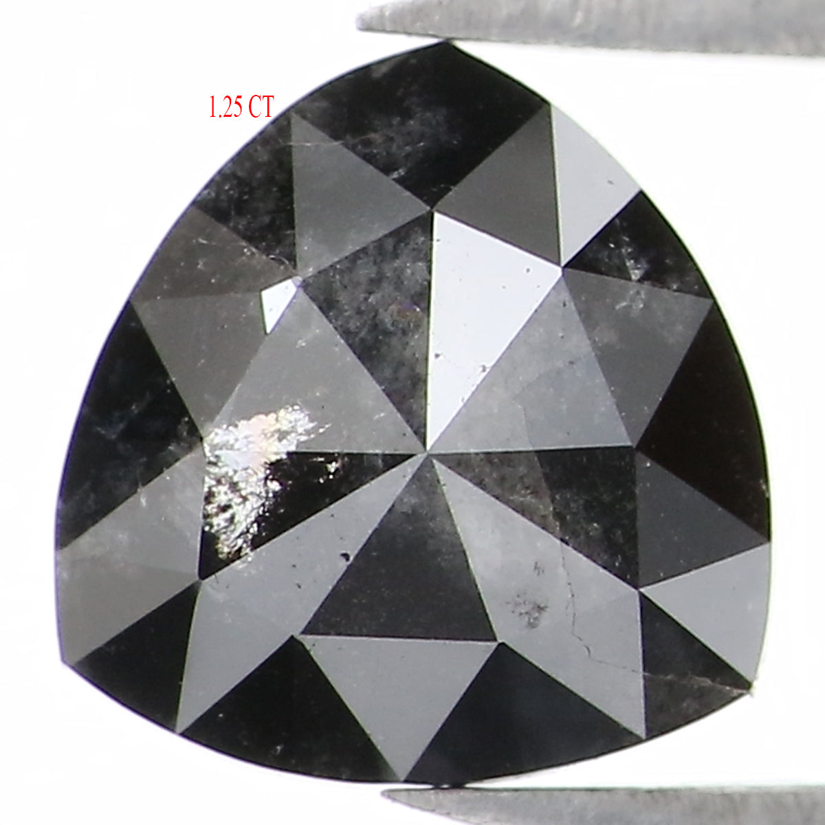 1.25 CT Natural Loose Triangle Shape Diamond Salt And Pepper Triangle Diamond 6.95 MM Black Grey Color Triangle Cut Rose Cut Diamond LQ1382