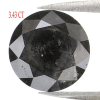 Natural Loose Round Black Color Diamond 3.43 CT 9.00 MM Round Shape Brilliant Cut Diamond KR1999