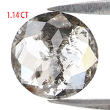 Natural Loose Round Rose Cut Salt And Pepper Diamond Black Grey Color 1.14 CT 7.28 MM Rose Cut Shape Diamond L2590