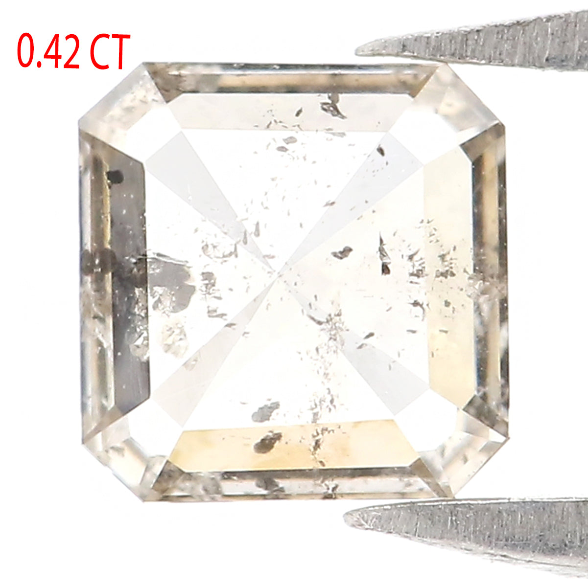 Natural Loose Radiant Brown Color Diamond 0.42 CT 4.59 MM Radiant Shape Rose Cut Diamond L5960