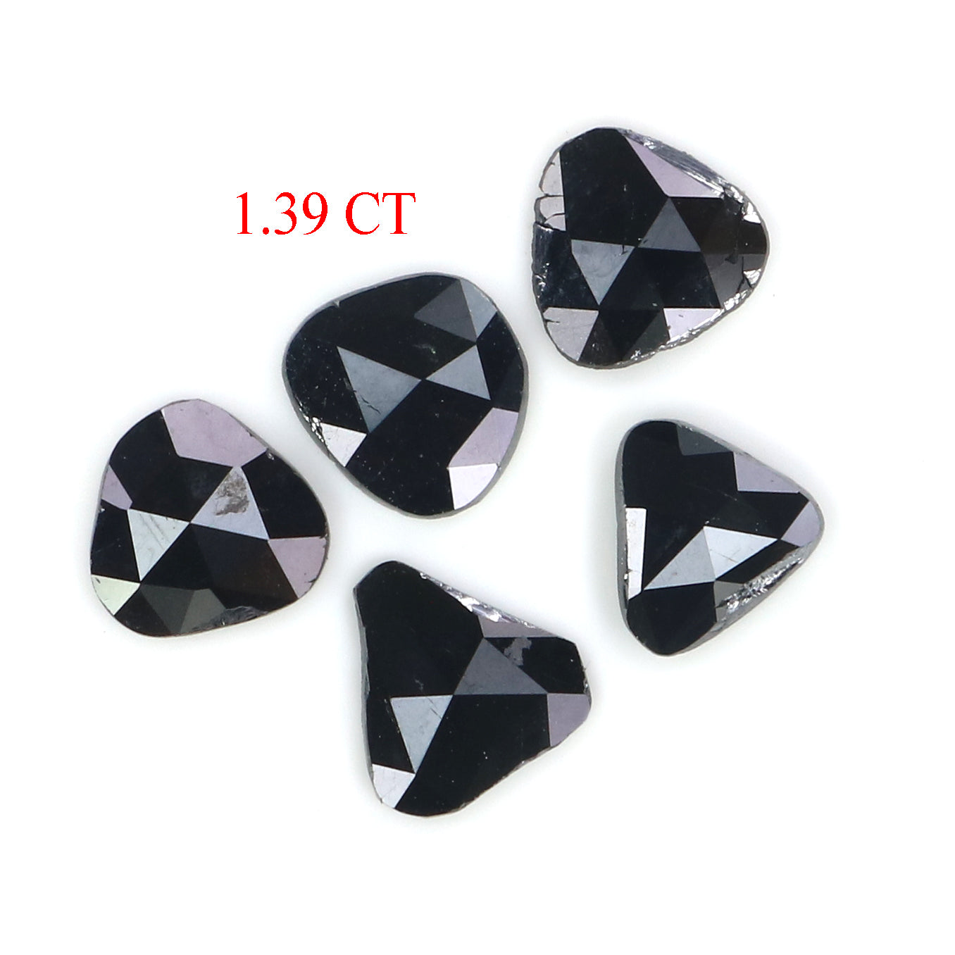 1.39 CT Natural Loose Slice Shape Diamond Black Color Slice Cut Diamond 5.65 MM Natural Loose Black Color Slice Rose Cut Diamond KQ2624