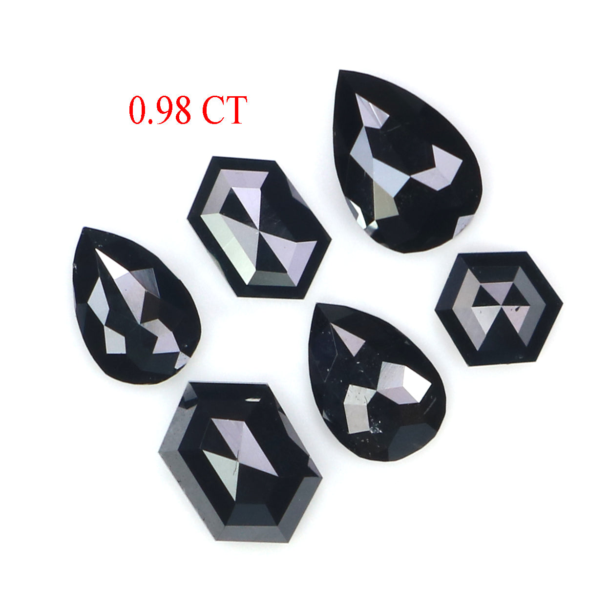 Natural Loose Mix Shape Black Color Diamond 0.98 CT 5.03 MM Mix Shape Rose Cut Diamond KDL2701