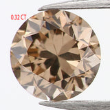 0.32 Ct Natural Loose Diamond, Brown Diamond, Round Diamond, Round Brilliant Cut Diamond, Sparkling Diamond, Rustic Diamond L838