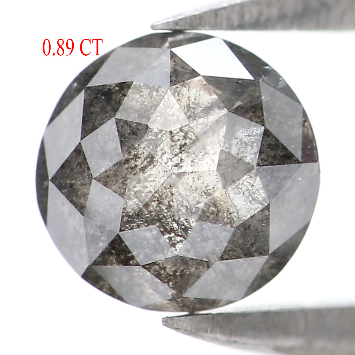 0.89 CT Natural Loose Round Rose Cut Diamond Salt And Pepper Round Diamond 5.60 MM Natural Loose Black Grey Round Rose Cut Diamond LQ1893