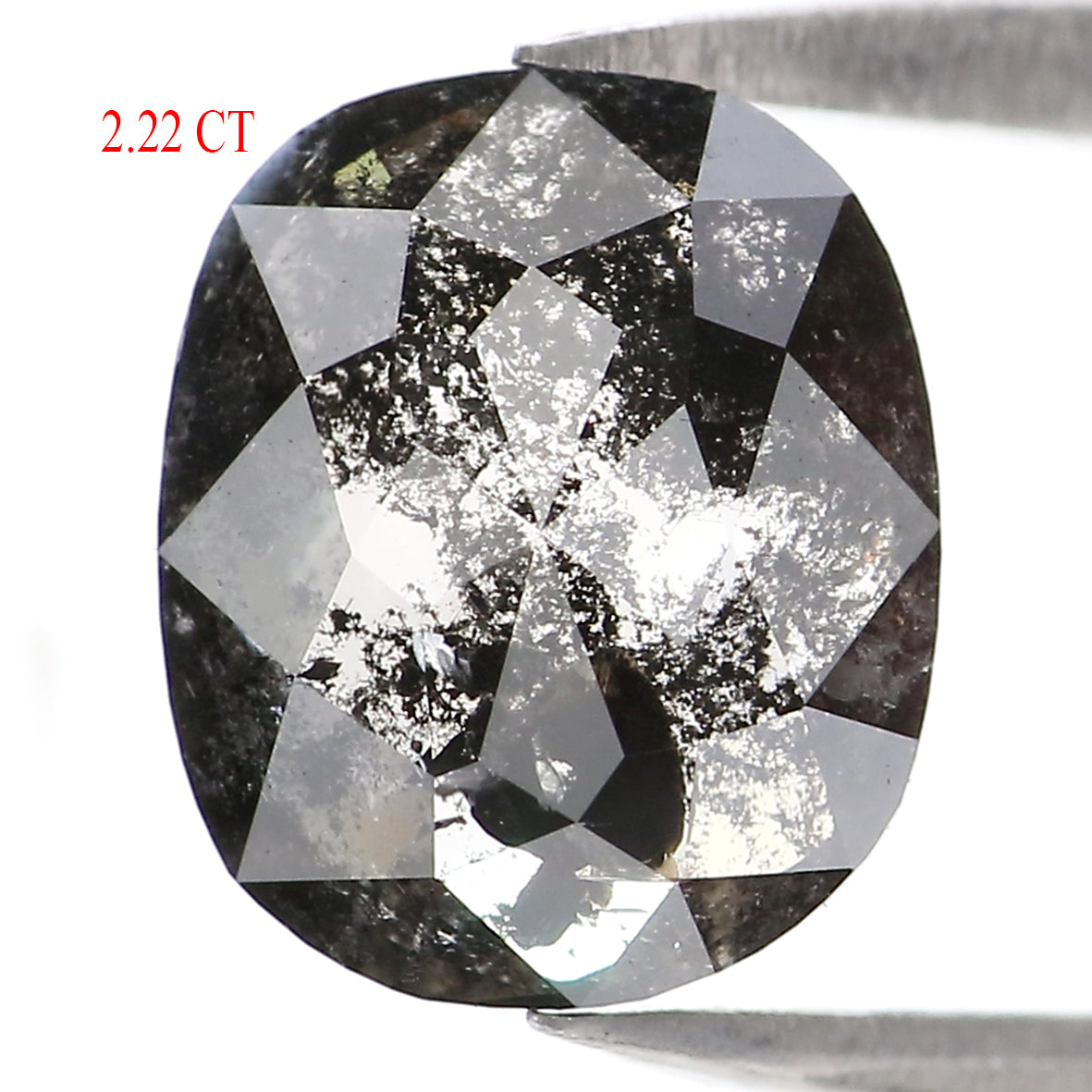 Natural Loose Oval Salt And Pepper Diamond Black Grey Color 2.22 CT 8.74 MM Oval Shape Rose Cut Diamond KDL2070