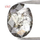 Natural Loose Oval Salt And Pepper Diamond Black Grey Color 0.78 CT 7.00 MM Oval Shape Rose Cut Diamond KDL2092