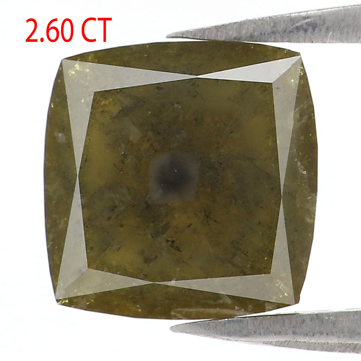 Natural Loose Square Green Color Diamond 2.60 CT 8.05 MM Square Shape Rose Cut Diamond KDL2464