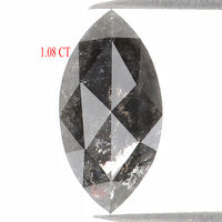 Natural Loose Marquise Salt And Pepper Diamond Black Grey Color 1.08 CT 9.70 MM Marquise Shape Rose Cut Diamond KDL1200