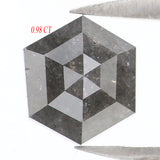 Natural Loose Hexagon Diamond Black Color 0.98 CT 6.00 MM Hexagon Shape Rose Cut Diamond KR1458