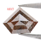 Natural Loose Shield Diamond Brown Black Color 0.83 CT 5.30 MM Shield Shape Rose Cut Diamond L5421