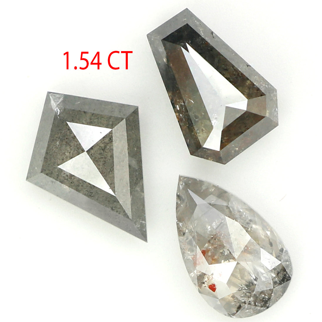 1.54 Ct Natural Loose Diamond, Mix Diamond, Salt And Pepper Diamond, Black Diamond, Grey Diamond, Minimal Diamond, Geometric Diamond, KDL713