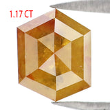 Natural Loose Hexagon Yellow Color Diamond 1.17 CT 6.84 MM Hexagon Shape Rose Cut Diamond KDL2220