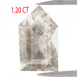 Natural Loose Shield Salt And Pepper Diamond Black Grey Color 1.20 CT 10.50 MM Shield Shape Rose Cut Diamond KR2035