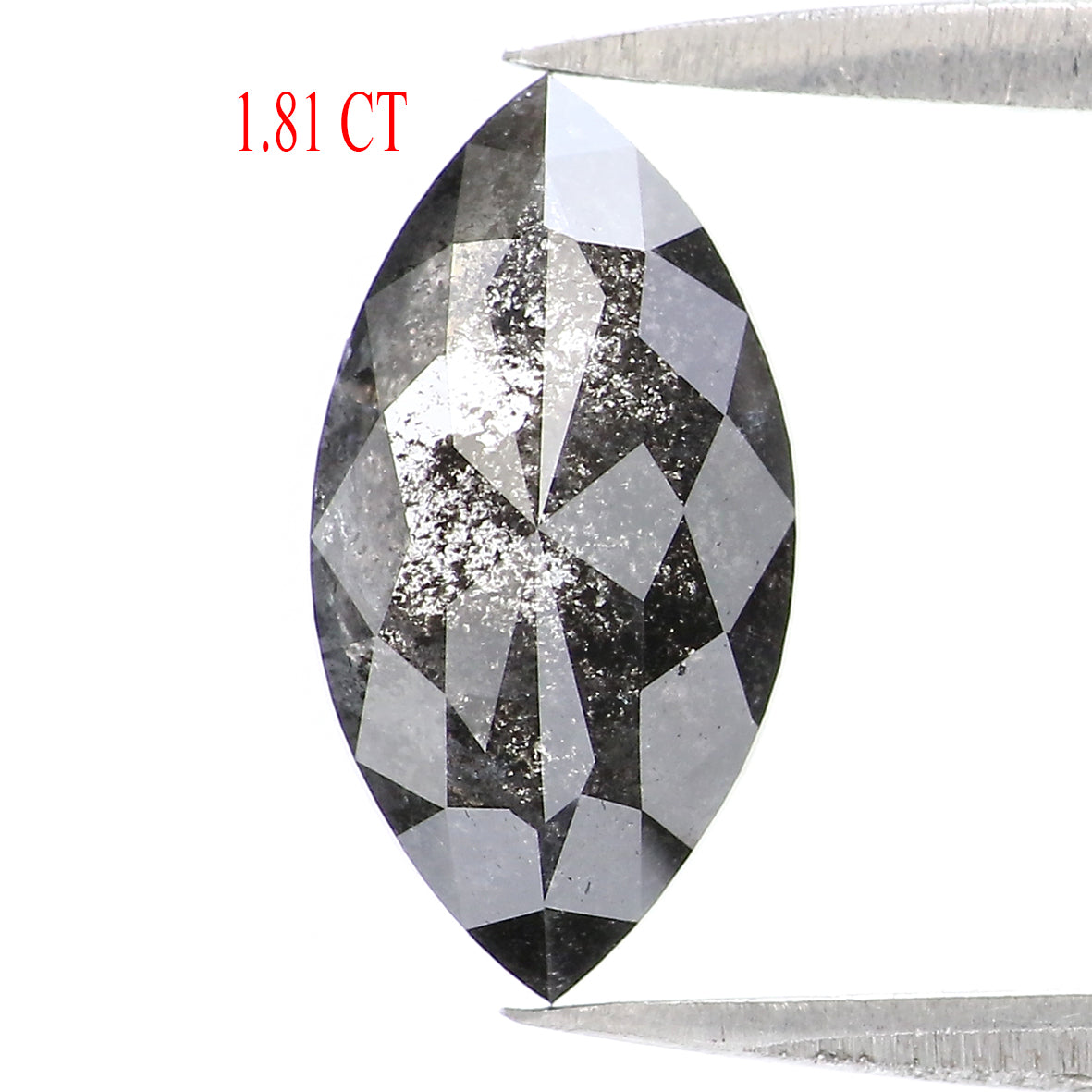 1.81 CT Natural Loose Marquise Shape Diamond Salt And Pepper Marquise Rose Cut Diamond 11.70 MM Black Grey Color Marquise Cut Diamond QL2091