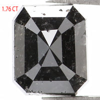 Natural Loose Emerald Salt And Pepper Diamond Black Grey Color 1.76 CT 7.10 MM Emerald Shape Rose Cut Diamond L1325