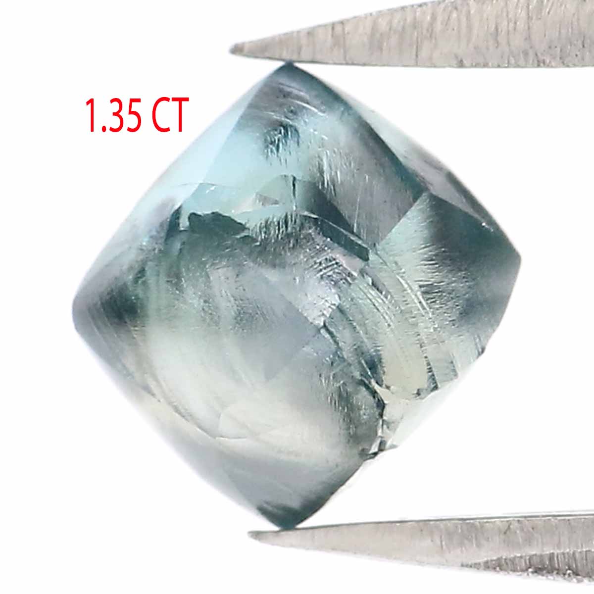 Natural Loose Crystal Rough Blue Color Diamond 1.35 CT 6.40 MM Rough Irregular Cut Diamond KDL2350