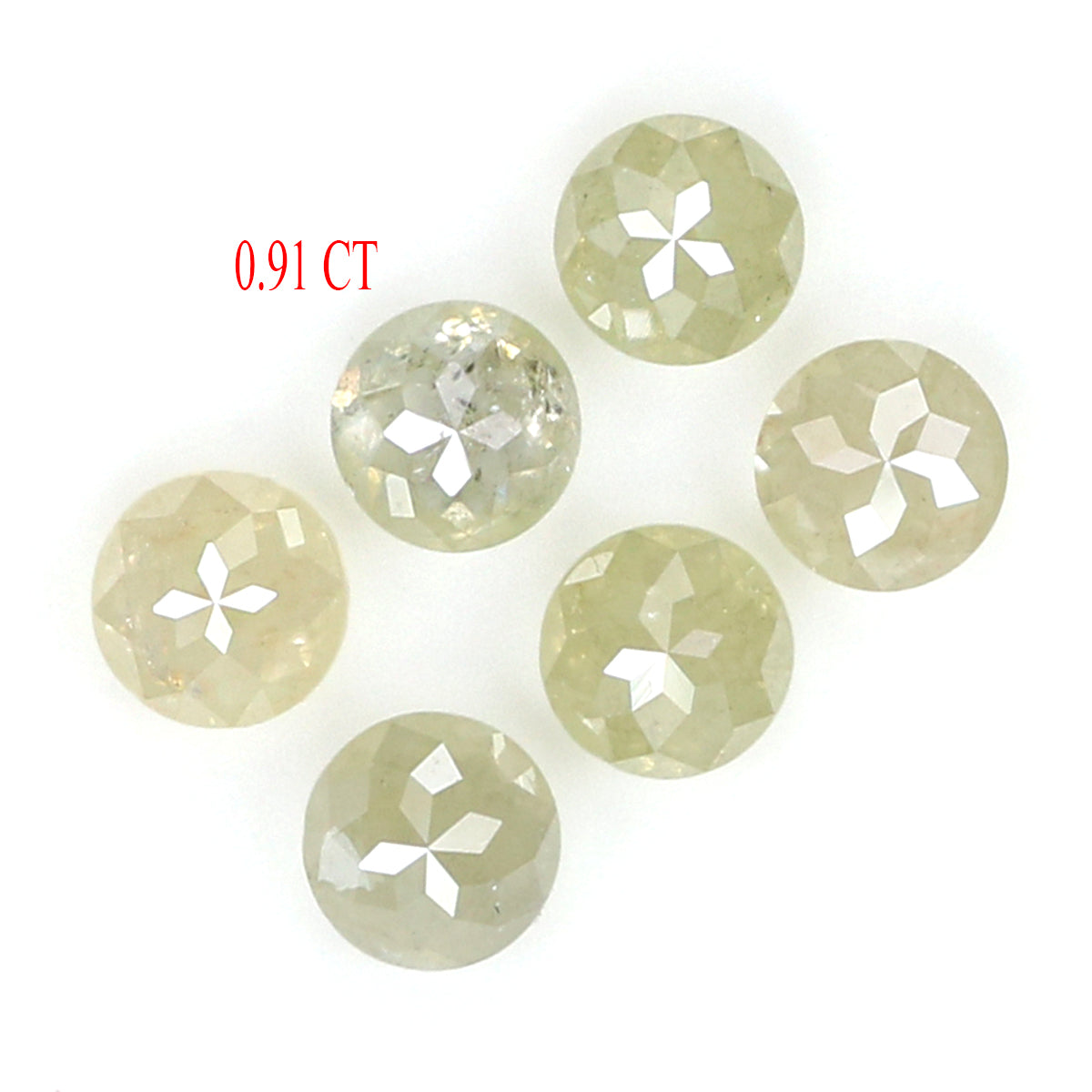 Natural Loose Rose Cut Grey Green Diamond Color 0.91 CT 3.10 MM Round Rose Cut Shape Diamond KR1318