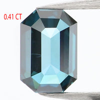 0.41 Ct Natural Loose Diamond, Emerald Cut Diamond, Blue Diamond, Polished Diamond, Rose Cut Diamond, Rustic Diamond, Antique Diamond KR2371