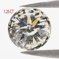 Natural Loose Round Brilliant Cut Diamond White - H Color 1.25 CT 6.45 MM Round Shape Brilliant Cut Diamond KDL2646