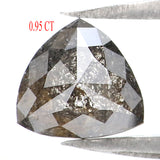 Natural Loose Triangle Salt And Pepper Diamond Black Grey Color 0.95 CT 6.80 MM Triangle Shape Rose Cut Diamond L8373