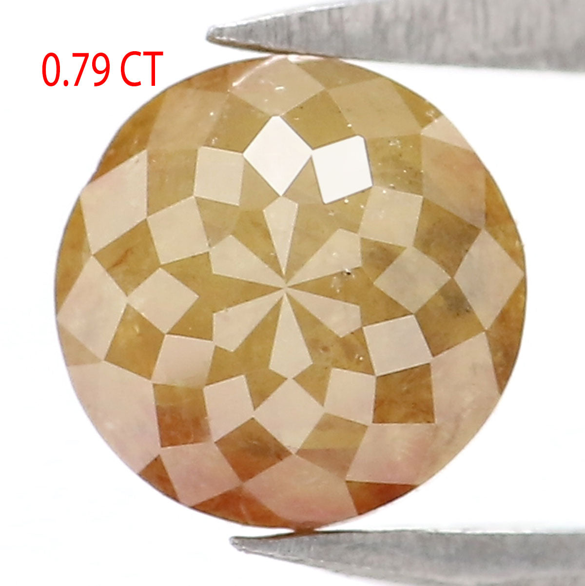 Natural Loose Round Rose Cut Yellow Brown Color Diamond 0.79 CT 5.40 MM Rose Cut Shape Diamond L8843