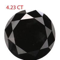 4.23 Ct Natural Loose Round Shape Diamond Black Color Round Cut Diamond 9.65 MM Natural Loose Diamond Round Brilliant Cut Diamond QL9505