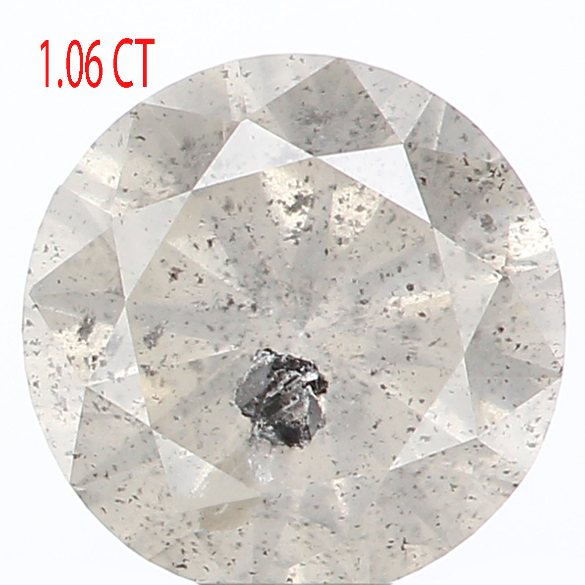 1.06 CT Natural Loose Round Shape Diamond Salt And Pepper Round Cut Diamond 6.60 MM Natural Grey Color Round Brilliant Cut Diamond LQ445