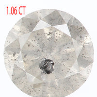 1.06 Ct Natural Loose Diamond, Round Brilliant Cut, Salt And Pepper Diamond, Gray Diamond, Rustic Diamond, Round Cut Diamond L445