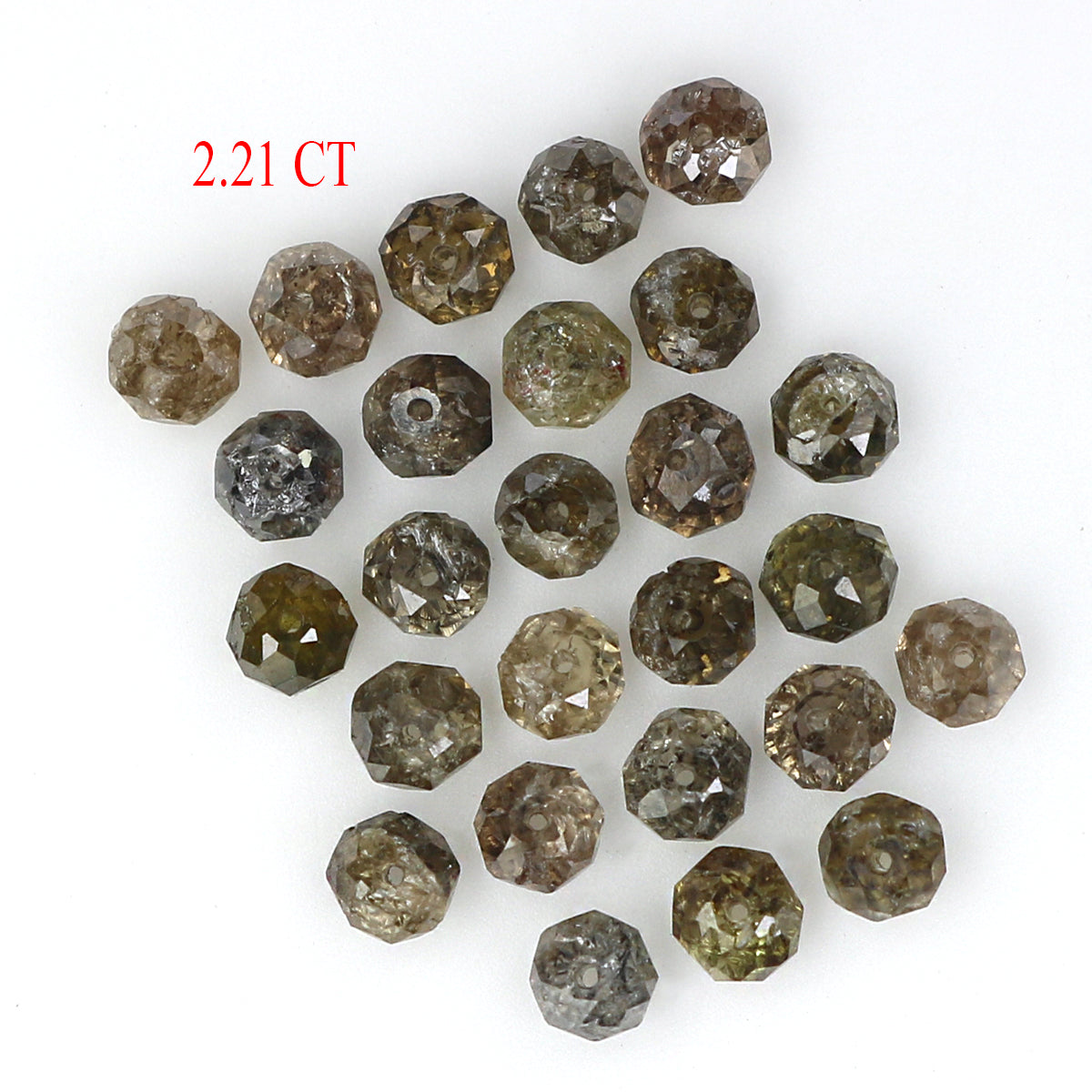 2.21 CT Natural Loose Bead Shape Diamond Brown Color Bead Cut Diamond 2.30 MM Natural Loose Brown Color Diamond Bead Rose Cut Diamond LQ1681