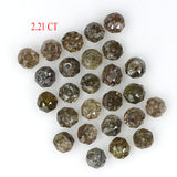 Natural Loose Bead Brown Color Diamond 2.21 CT 2.30 MM Bead Shape Rose Cut Diamond L1681