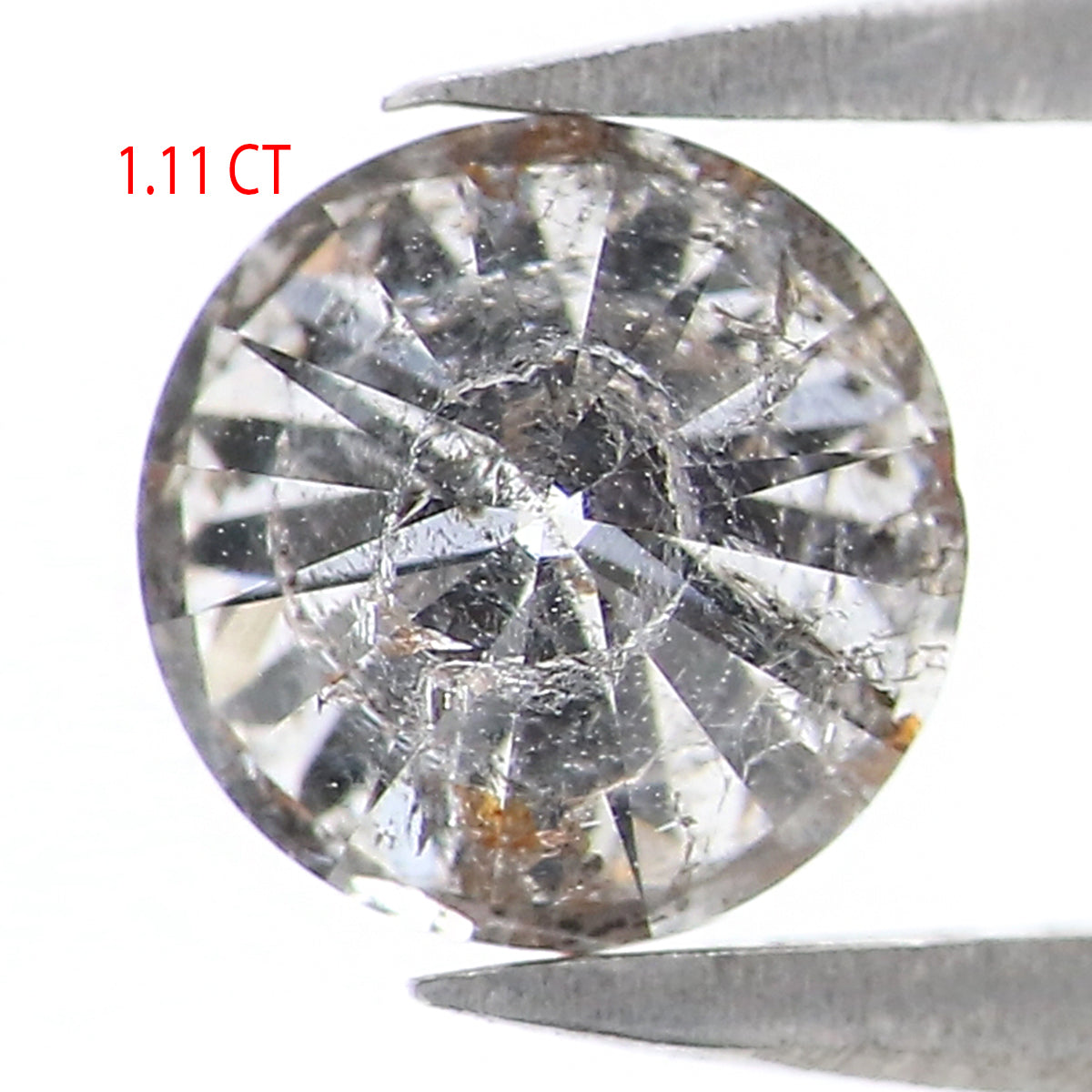 1.11 CT Natural Loose Round Shape Diamond Black Grey Color Round Cut Diamond 6.15 MM Salt And Pepper Round Brilliant Cut Diamond QL2606