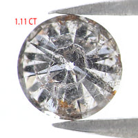 Natural Loose Round Salt And Pepper Diamond Black Grey Color 1.11 CT 6.14 MM Round Brilliant Cut Diamond KDL2606