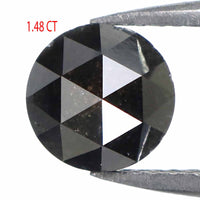 Natural Loose Rose Cut Black Grey Color Diamond 1.48 CT 6.50 MM Round Rose Cut Shape Diamond KR909